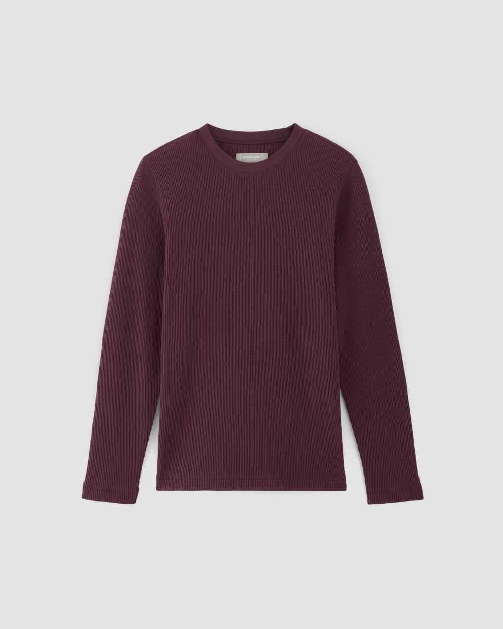 The Waffle Long-Sleeve Crew | Burgundy - Image 2