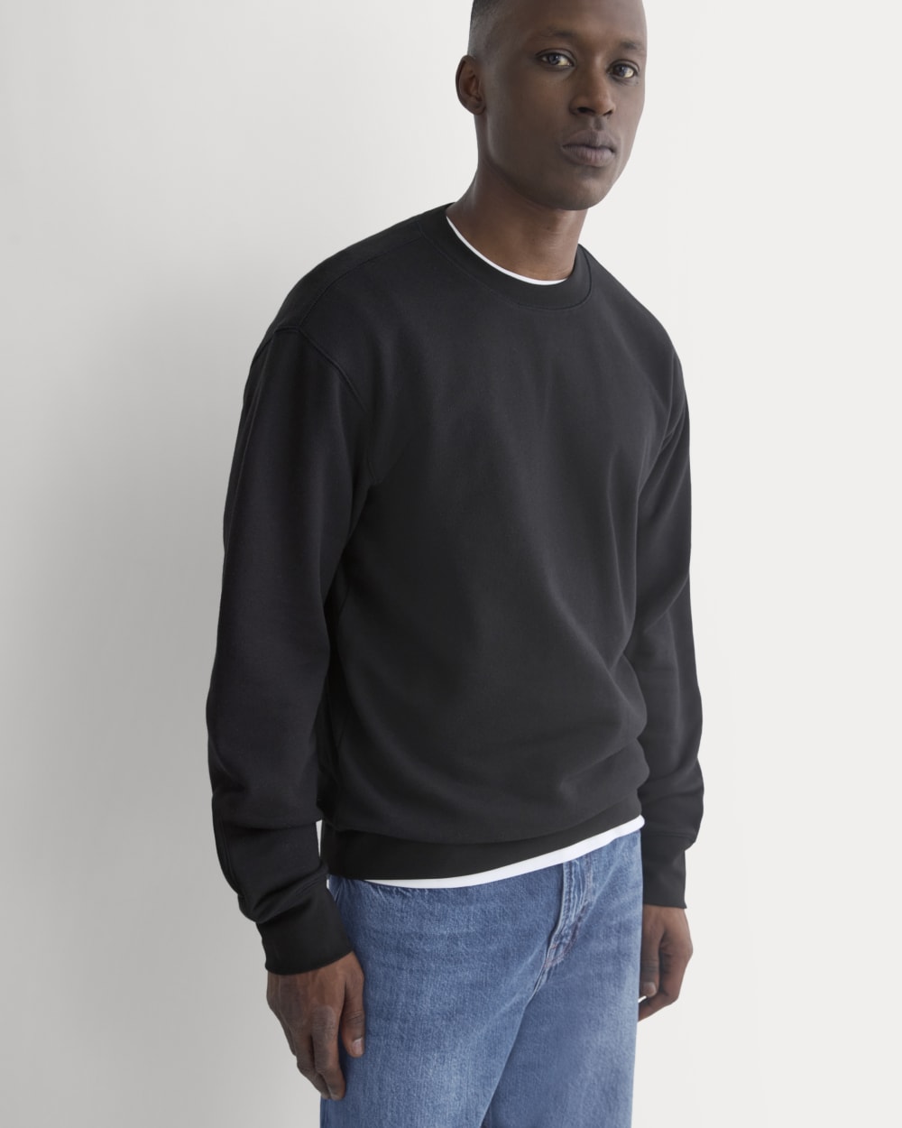 Lightweight Terry Sweatshirt | Black - Image 4
