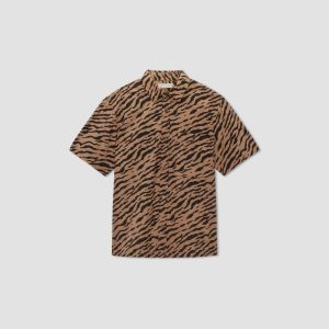 Alternative view of The Poplin Short-Sleeve Shirt | Tiger Stripe Toasted Coconut