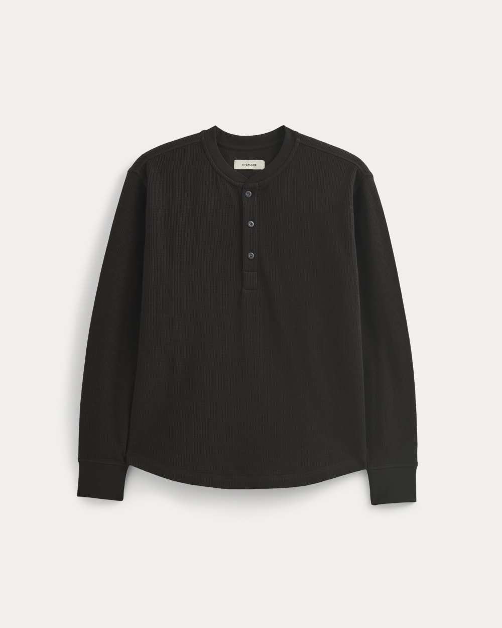 Thermal Henley in Cozy Waffle | Black - Image 2