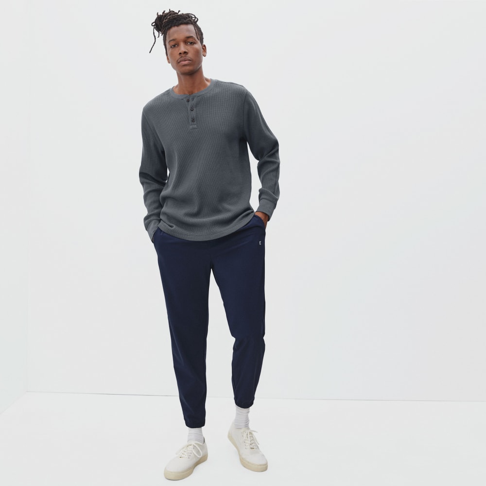 The Waffle Long-Sleeve Henley Tee | Slate - Image 4