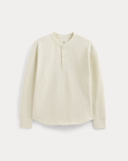 Alternative view of Thermal Henley in Cozy Waffle | Bone