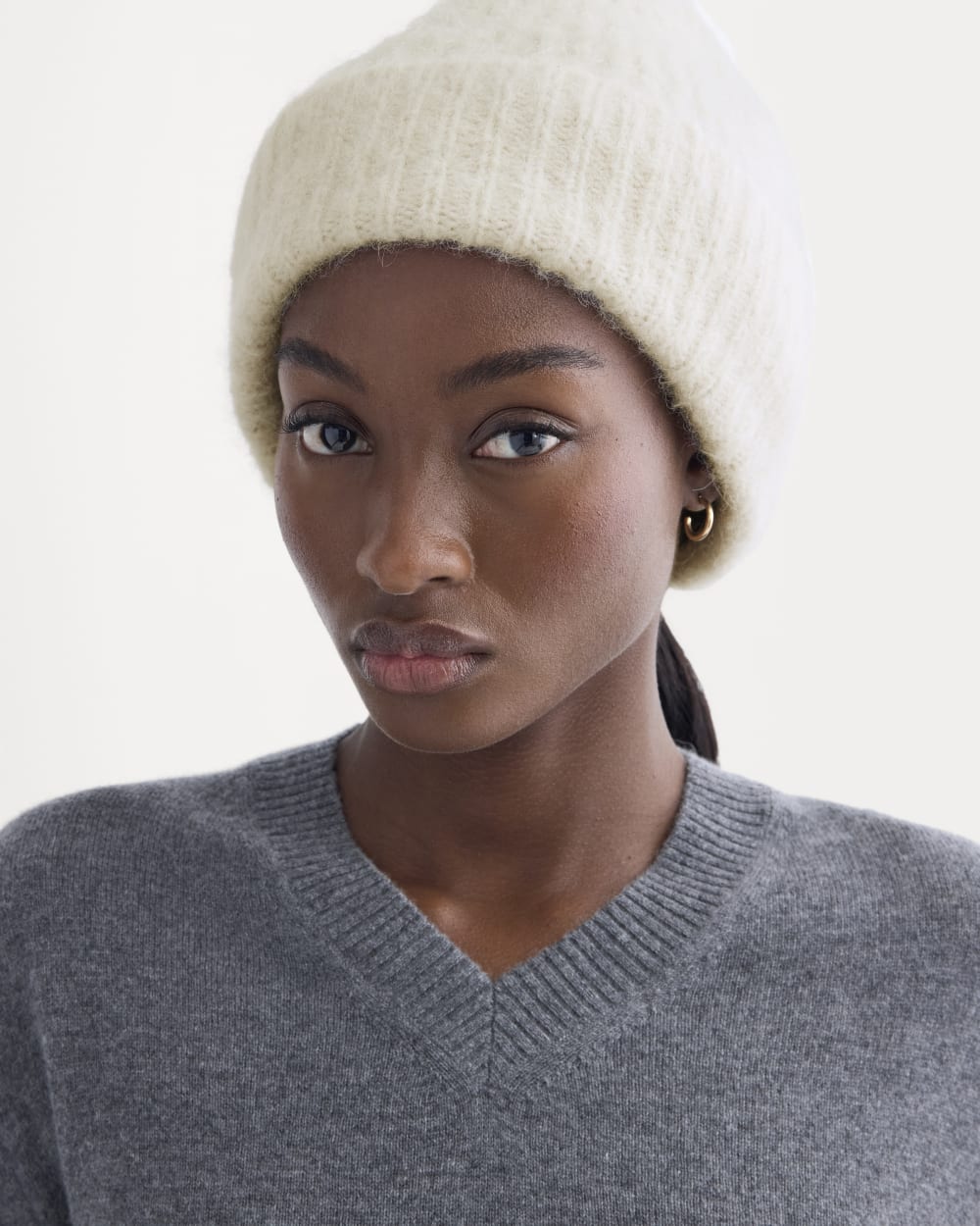 Plush Alpaca Beanie | Bone - Image 2