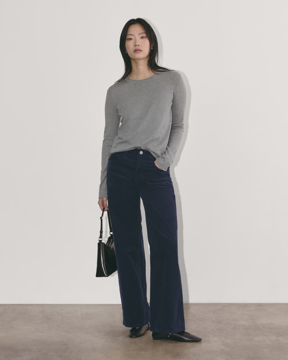 The Crew in Cotton Cashmere | Heather Charcoal - Image 3