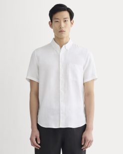 The Classic Short-Sleeve Shirt in Linen | White