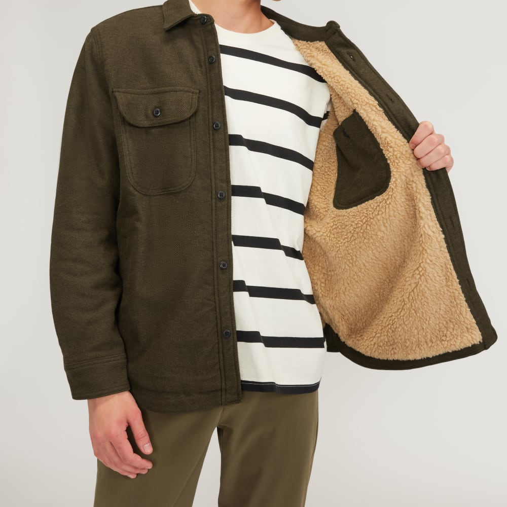 The ReNew Fleece-Lined Heavyweight Overshirt | Heathered Green - Image 5