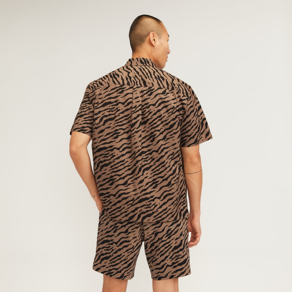 The Poplin Short-Sleeve Shirt | Tiger Stripe Toasted Coconut - Image 3