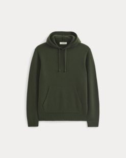 Alternative view of The Felted Merino Hoodie | Dark Forest
