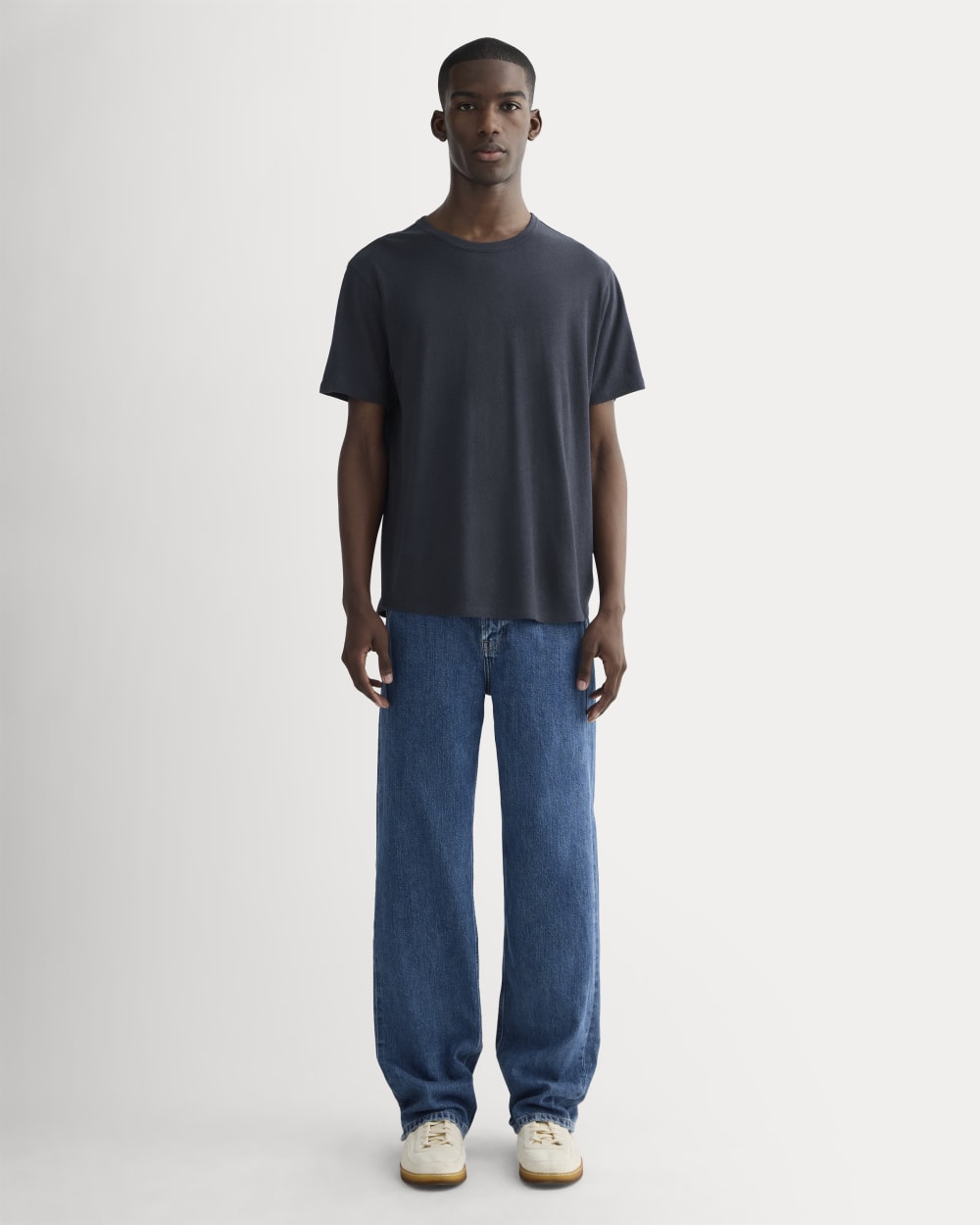 The Cotton Linen Tee | Navy - Image 3