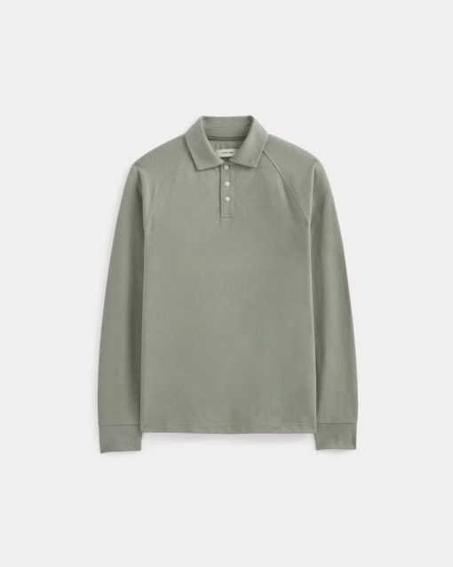 Alternative view of Startup Raglan Polo | Chambray Deep Lichen Green