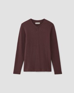 Alternative view of The Waffle Long-Sleeve Henley | Burgundy