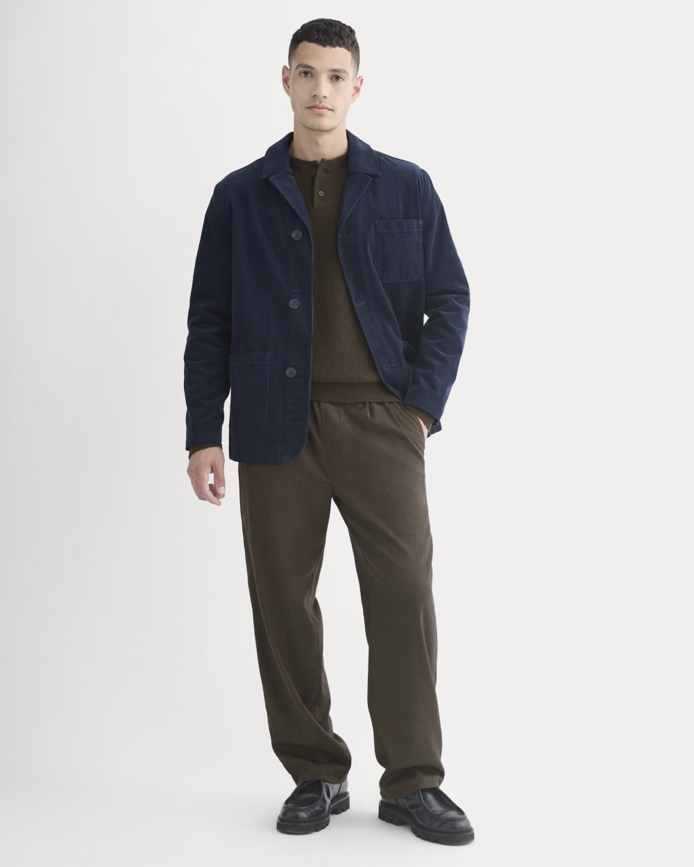 Fine Wale Corduroy Chore Blazer | Navy - Image 3
