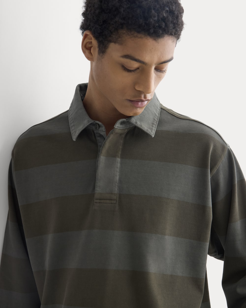 Vintage Rugby Pullover | Overdye Olive Night - Image 3