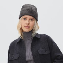 Alternative view of The Organic Cotton Chunky Beanie | Heathered Charcoal