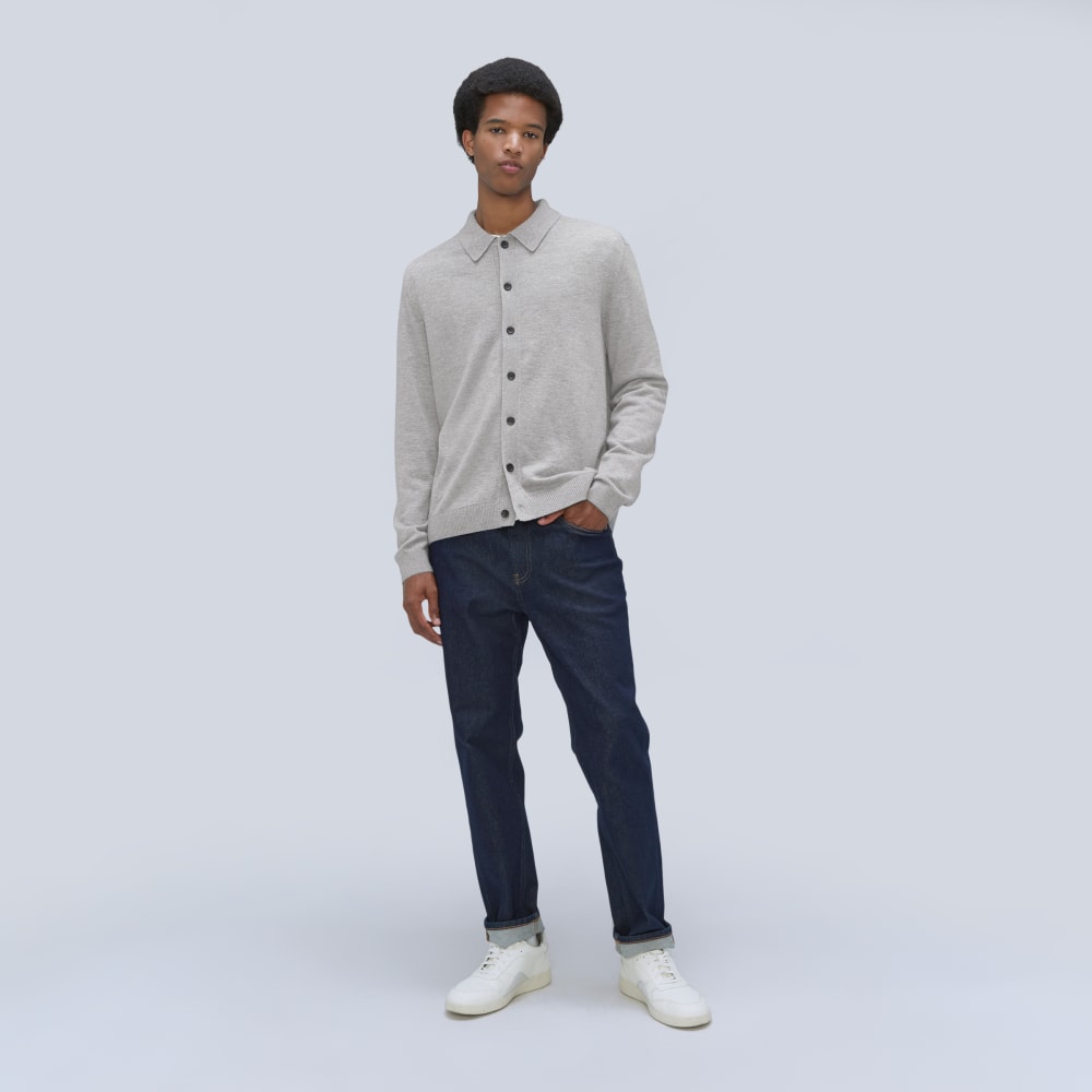 The Merino-Blend Sweater Polo | Heathered Grey - Image 6
