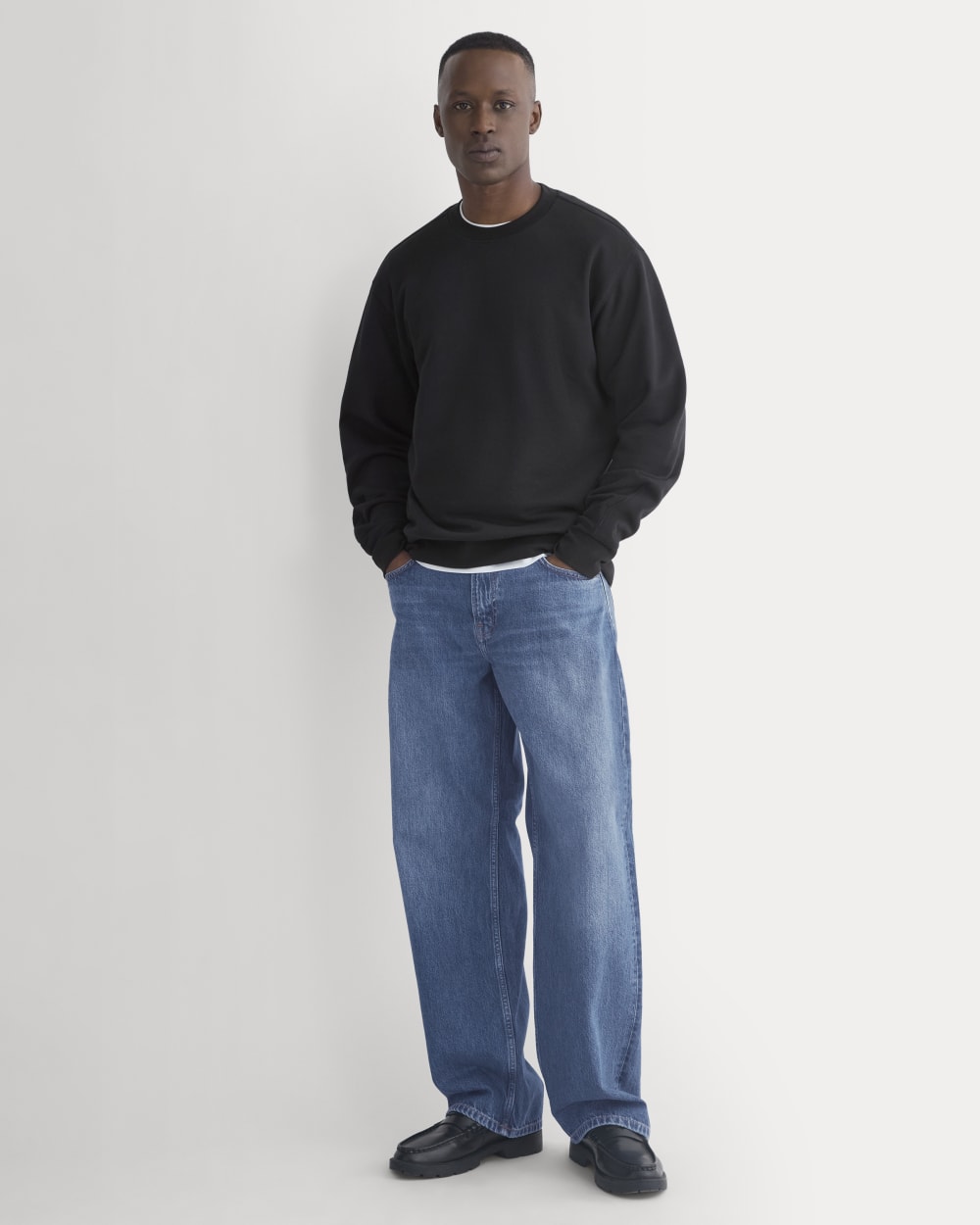 Lightweight Terry Sweatshirt | Black - Image 3