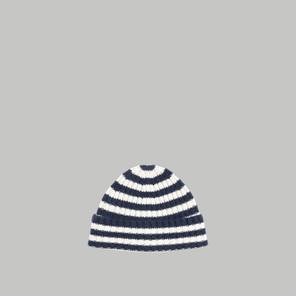 The Cashmere Beanie | Bright Navy / Bone - Image 2