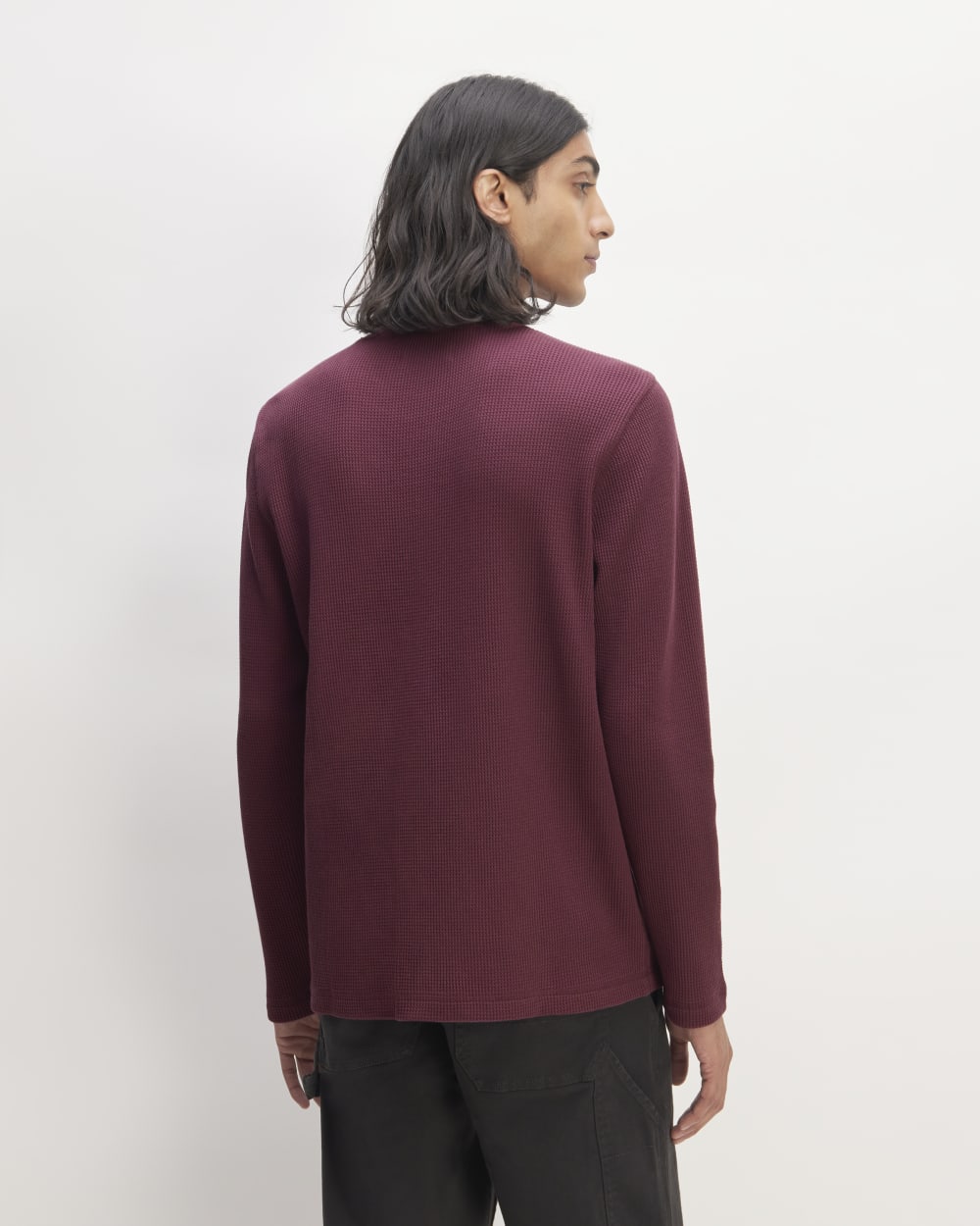 The Waffle Long-Sleeve Crew | Burgundy - Image 4