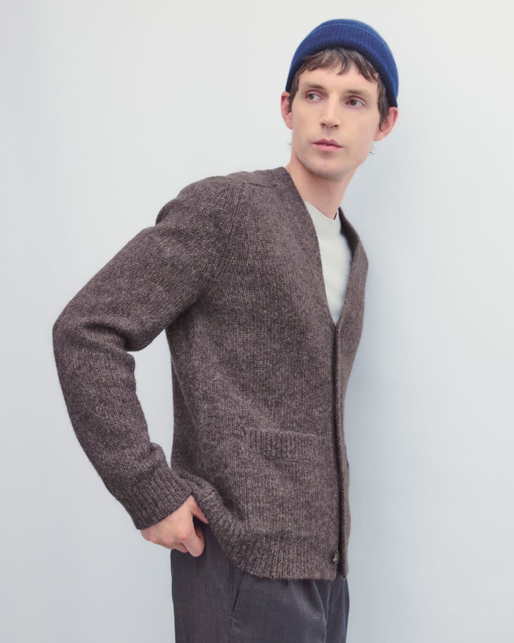The Cloud Relaxed Cardigan | Heathered Burgundy - Image 7