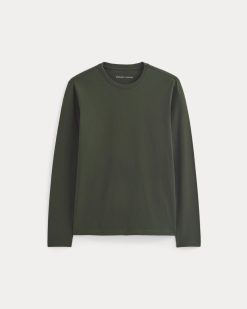 Alternative view of The Essential Organic Long-Sleeve Tee | Dark Green