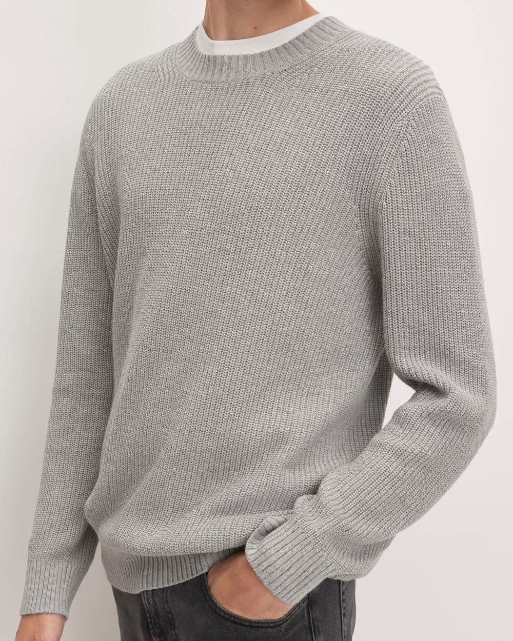 The No-Sweat Ribbed Crew | Heathered Grey - Image 4