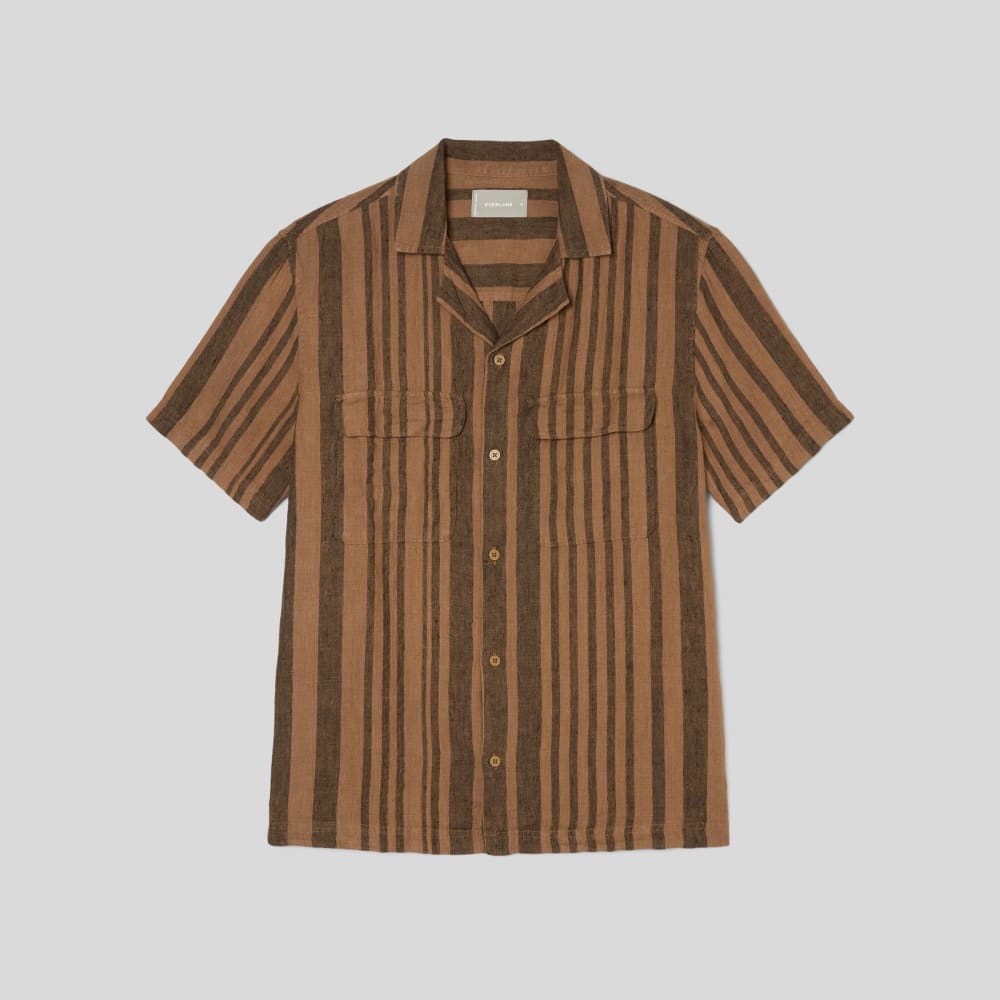 The Resort Shirt in Linen | Toasted Coconut / Black - Image 2