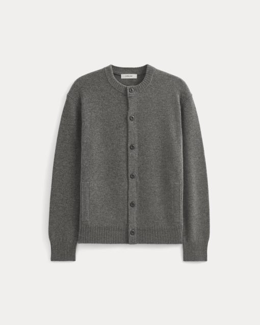 Alternative view of Luxe Merino Crew Cardigan | Heathered Charcoal