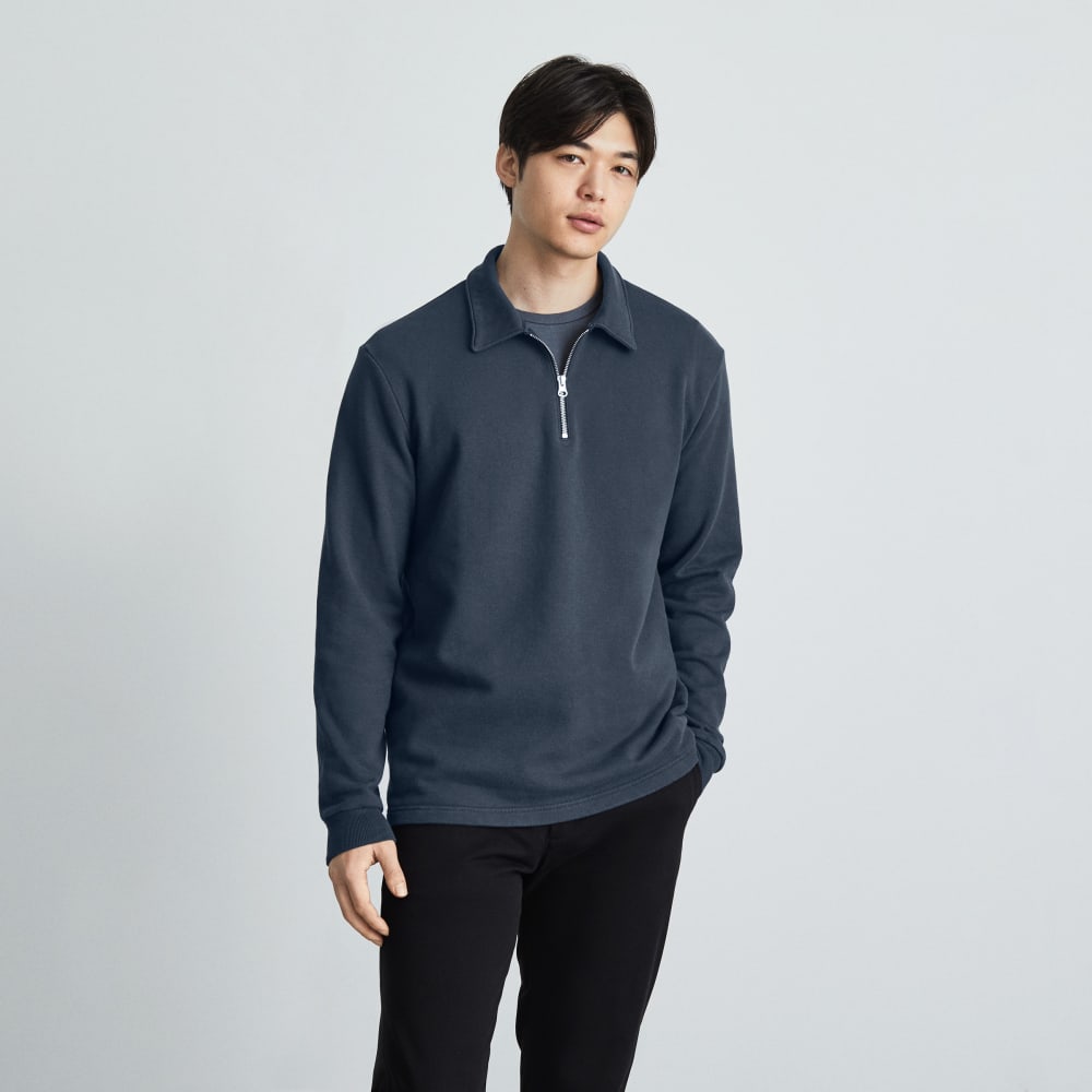 The Track Quarter-Zip Sweatshirt | Kingfisher Blue - Image 2