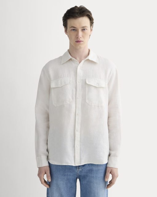 The Linen Utility Shirt | Natural Chambray