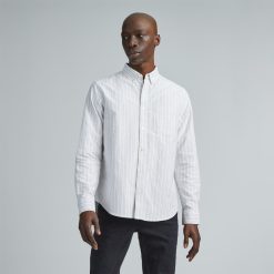 The Classic Oxford Shirt | Canvas / Mauve / Chocolate | Tall