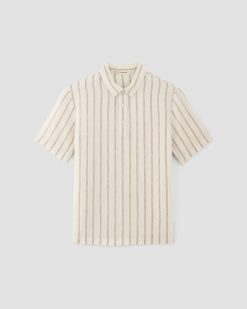 Alternative view of The Linen Short-Sleeve Popover Shirt | Bone / Cornstalk