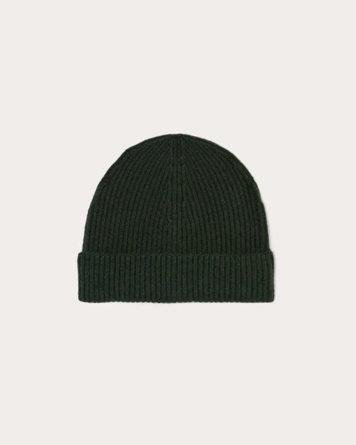 Alternative view of The Cashmere Ribbed Beanie | Scarab