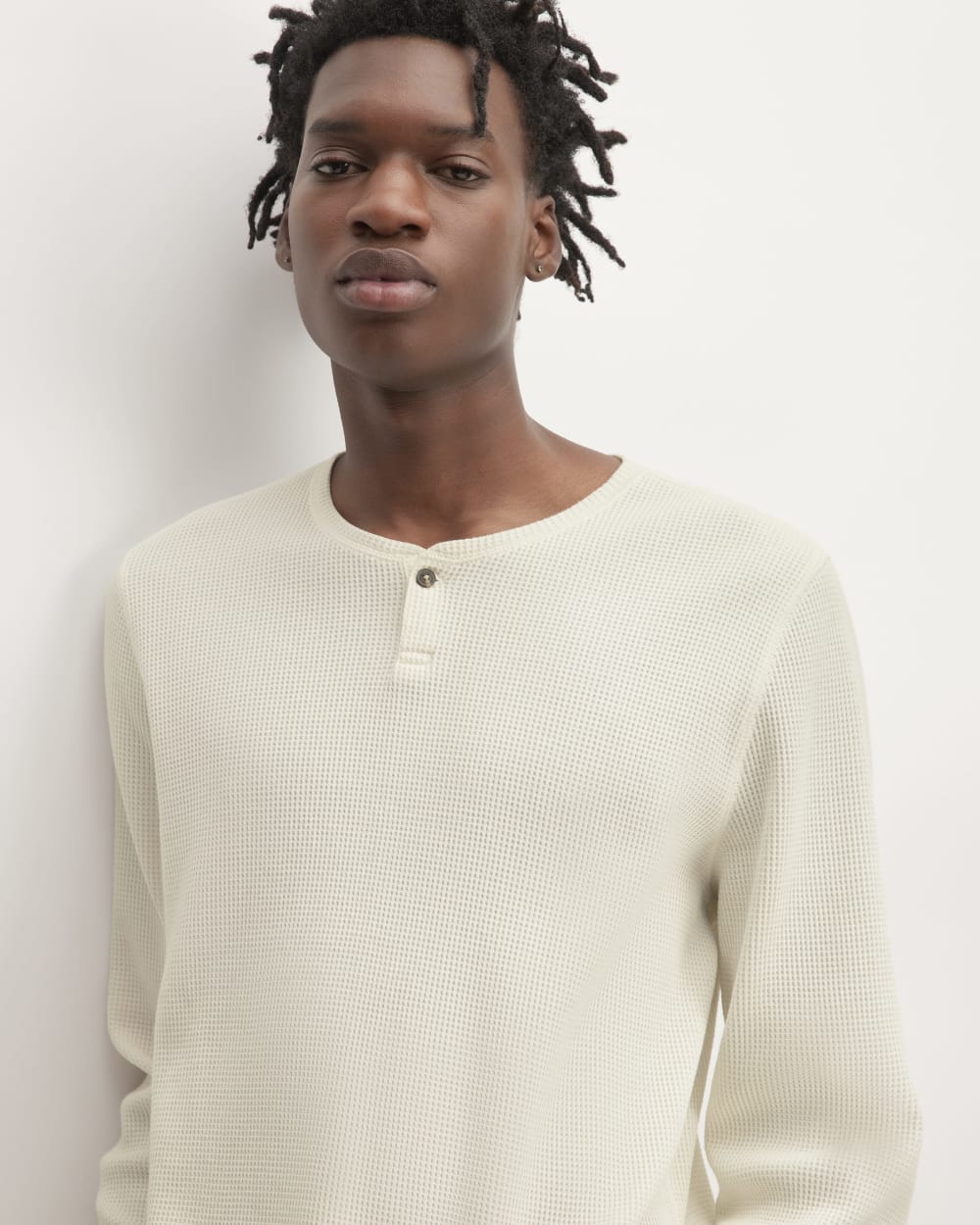 The Waffle Long-Sleeve Henley | Bone - Image 3