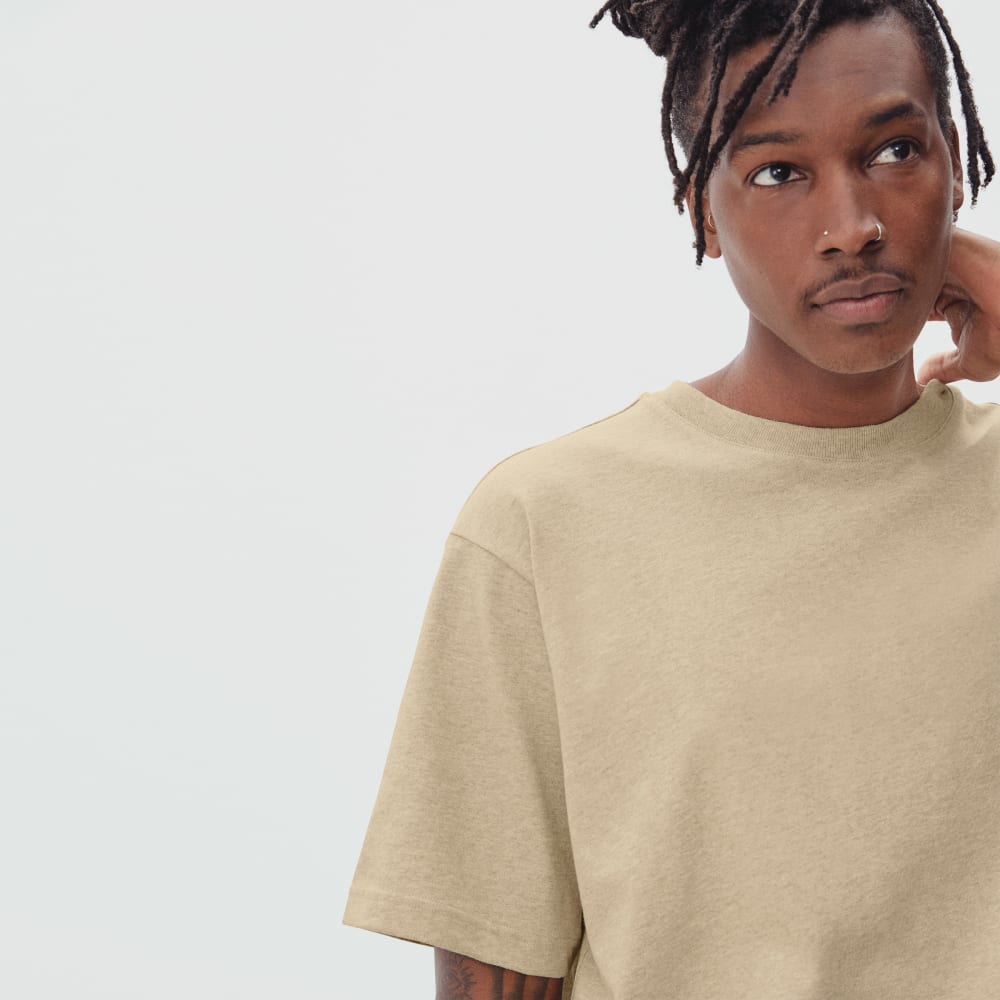 The Premium-Weight Relaxed Crew | Uniform | Heathered Cashew - Image 4