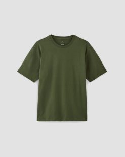 Alternative view of The Premium-Weight Relaxed Crew | Uniform | Deep Moss Green