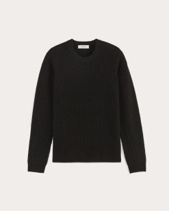 Alternative view of The Fisherman Crew in Wool Cashmere | Black