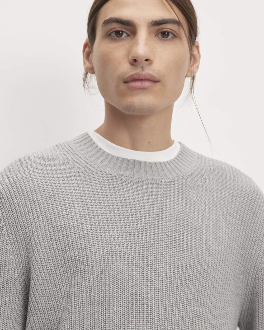 The No-Sweat Ribbed Crew | Heathered Grey - Image 3