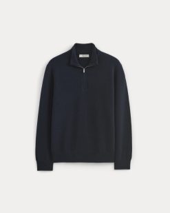 Alternative view of Cashmere Quarter Zip Sweater |  Navy