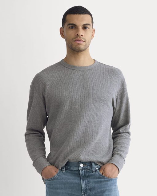 Thermal Crew in Cozy Waffle | Heathered Charcoal