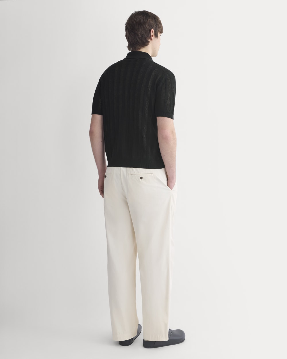 Textured Knit Resort Shirt | Black - Image 5