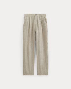 Alternative view of The Linen Pleated Trouser | Cornstalk Chambray