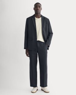 The Linen Pleated Trouser | Navy